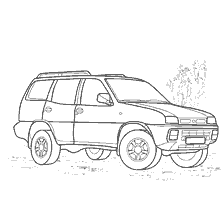 Coloring Nissan Terrano for children