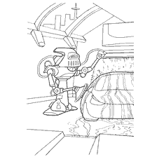 Coloring a robot that washes a car in the future