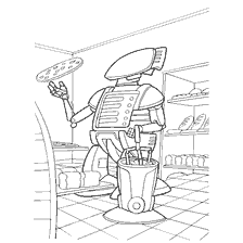Coloring a robot chef in the kitchen of the future
