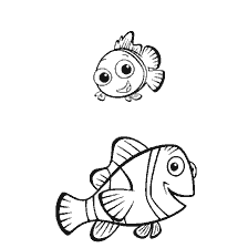 Kleuren Nemo en zijn vader van de tekenfilm Finding Nemo