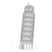 coloring page: Coloring Tower of Pisa, Italy