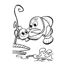 Kleurende vader Nemo met zijn zoon