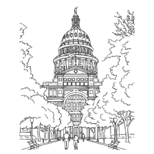 coloring page: Rakrska Capitol in Washington, USA