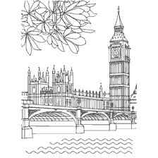 coloring page: Coloring of Big Ben and the Palace of Westminster in London