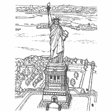 coloring page: Coloring of the Statue of Liberty