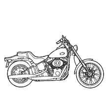 Drawing of a Harley-Davidson S. Standard motorcycle