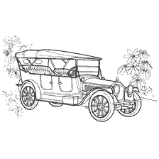 Coloring of an old car Packard Twin Six