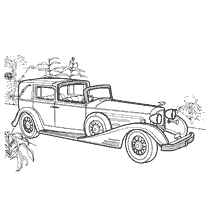 Coloring of an old car Cadillac Town-Kar