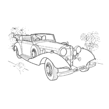 Picture for coloring: vintage car Mercedes-Benz 540K