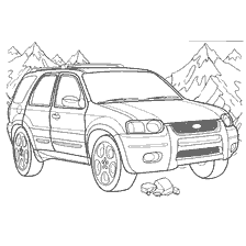 Dessin de la jeep Ford Escape LTD pour la coloration