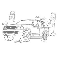 Dessin de la Ford Explorer Jeep sur la coloration