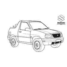 Dessin de la sortie Suzuki Grand Vitara jeep 2000.