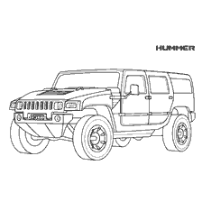 Painting of Hammer H2 in contour style