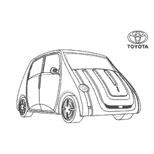 Coloring of an experimental model of a Toyota car near Japan