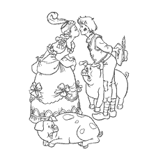 pagina da colorare: Colorazione basata sulla fiaba di Hans Christian Andersen "The Princess and the Pig Herder"