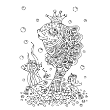 boyama sayfası: Pushkin'in masalından Goldfish