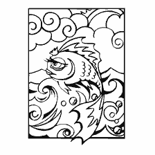 boyama sayfası: Pushkin'in masalından Goldfish