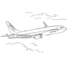 Boeing 737 in the clouds