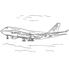 Coloring a Boeing 747 in the sky with clouds