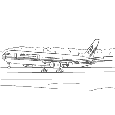 Coloring of a Boeing 767 on the runway