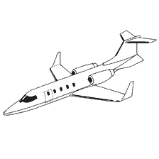 Drawing of a jet aircraft for coloring