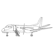 Contour drawing of an airliner