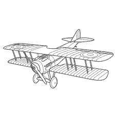 Drawing of the French military aircraft SPAD S.7 1916