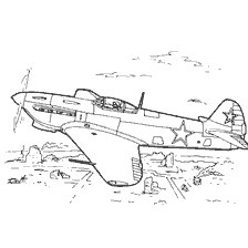 Yak-9R fighter in the air