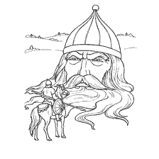 boyama sayfası: Pushkin'in masalı Living Head