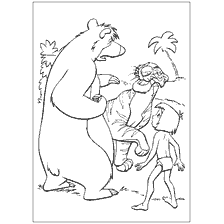 página para colorear: Jungle Coloring: Mogli, Baloo y Mowgli