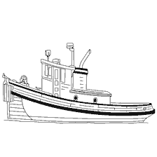kleurplaat: Schilderen van een sleepboot