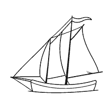 kleurplaat: Schilderboot