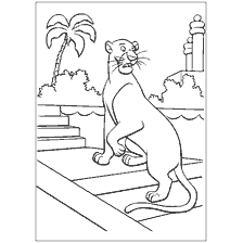 página para colorear: Racuska con Panther Bagheera del libro de la jungla