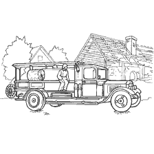 Dessin du camion d'incendie GMZ-1 (ZIS-11), 1943.