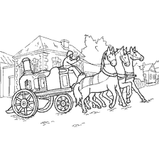 Dessiner une pompe à vapeur avec des chevaux au XIXe siècle