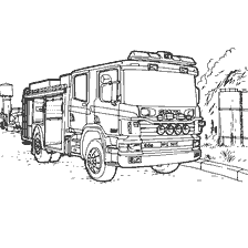 Coloration d'un camion de pompiers à base de Scania