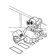 página para colorear: Colorear Wall-E, representando al robot Valli