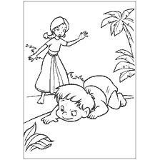 página para colorear: Dibujo de El libro de la jungla: Mowgli y sus amigos