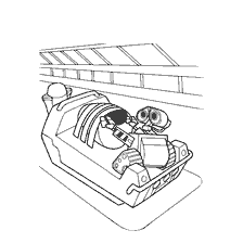 página para colorear: WALL-E y Eva para colorear