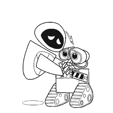 página para colorear: WALL-E y Eva para colorear