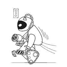página para colorear: Colorear con el personaje Valli de la caricatura WALL-E