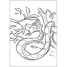 página para colorear: Dibujo de la Boa Kaa del libro de la jungla