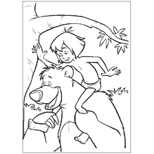 página para colorear: Oso Mowgli y Balu en el libro de colorear