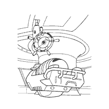 página para colorear: Dibujo de la computadora principal de WALL-E de los dibujos animados.