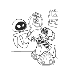 página para colorear: WALL-E robot and plant sprout