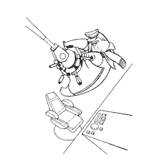 página para colorear: Capitán batalla inteligencia artificial en Wall-E libro para colorear