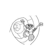 página para colorear: Coloración del personaje WALL-E en el oleoducto