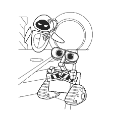 página para colorear: Dibujo por WALL-E y Eva para colorear