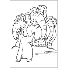 página para colorear: Elefantes para colorear y Baloo del libro de la selva