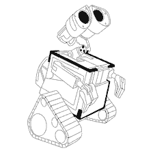 página para colorear: Coloración del personaje WALL-E de la caricatura Pixar